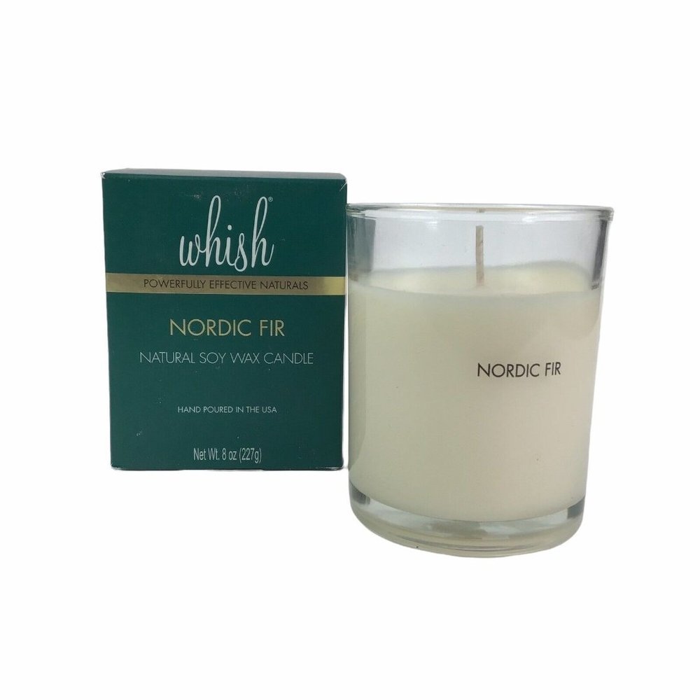WHISH Natural Soy Wax Candle, Nordic Fir, 8oz